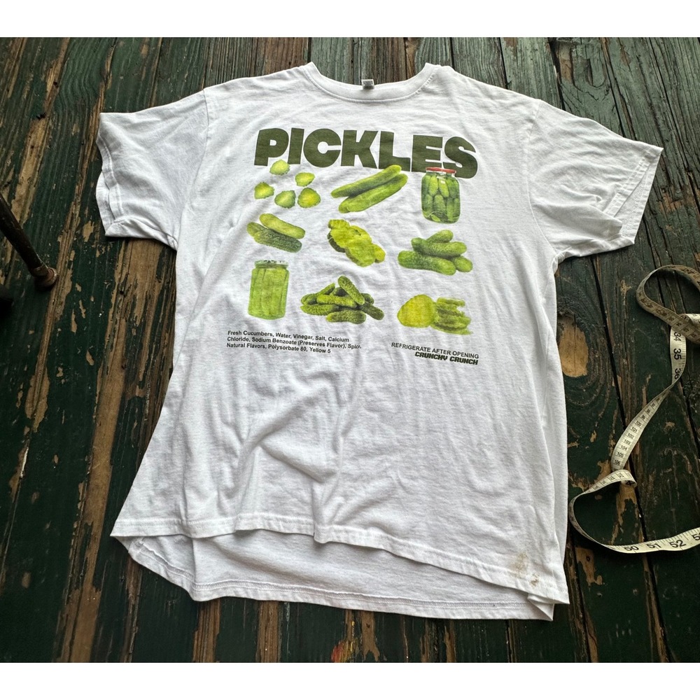 Pickles Graphic T-Shirt White Mens XL Foodie Novelty Short Sleeve Tee